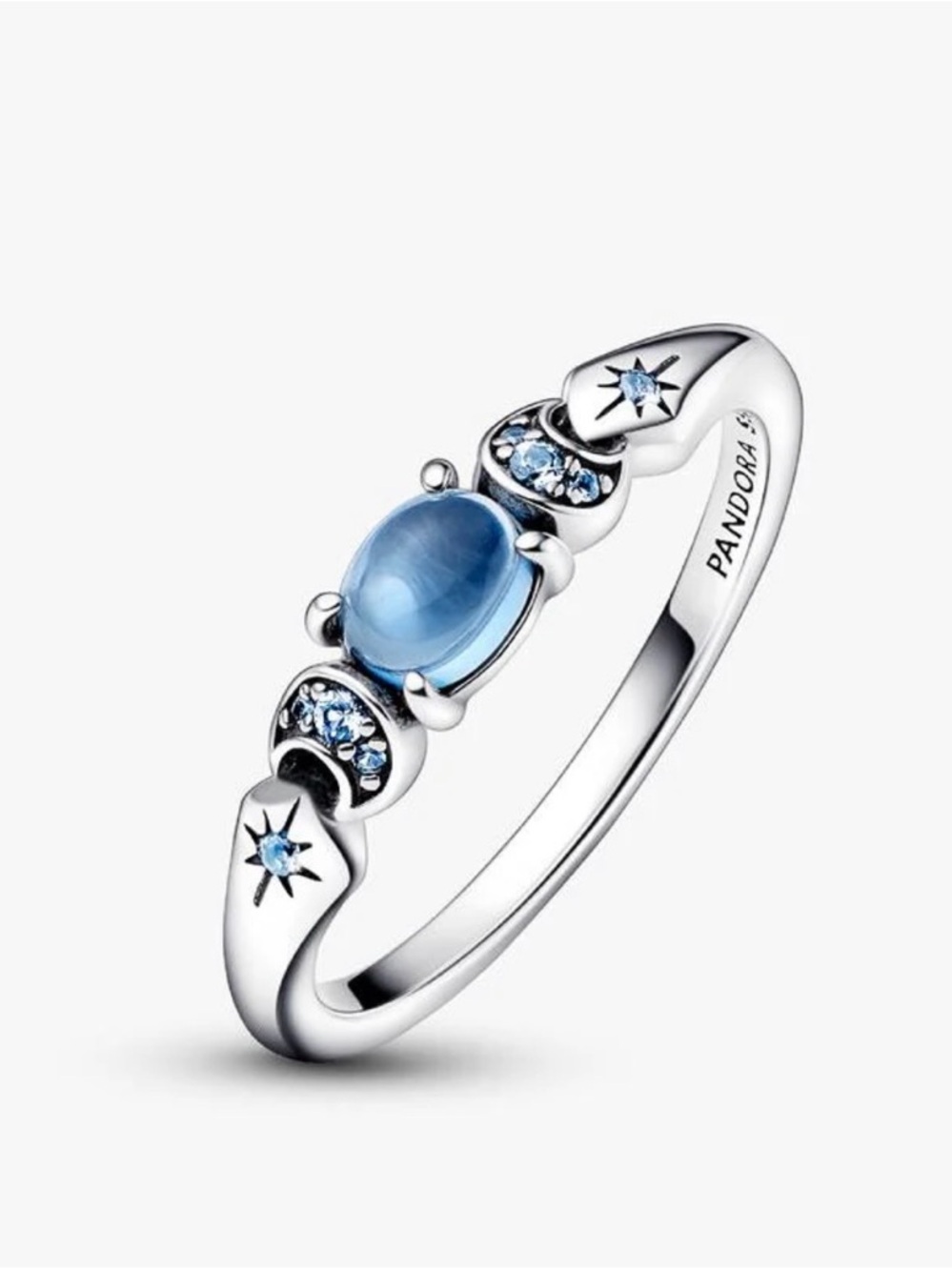 Pandora Silver Ring with Light Blue Accents (Jasmine Disney Ring)